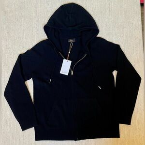 Quince Women's Black Cashmere Zip-Up Sweater